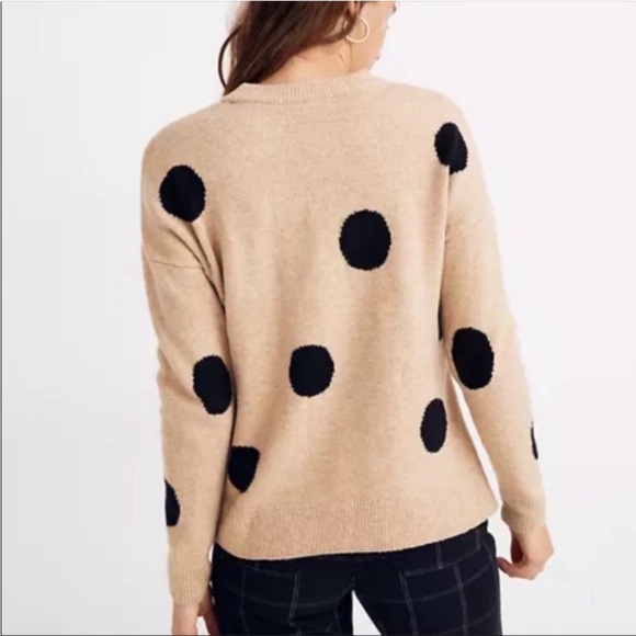 Madewell Graystone Polka Dot Coziest Yarn Sweater in Heather Camel - Picture 2 of 4